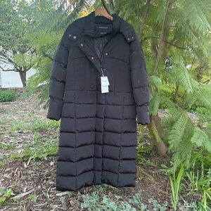 Obosoyo Women's Black Puffer Hooded Coat